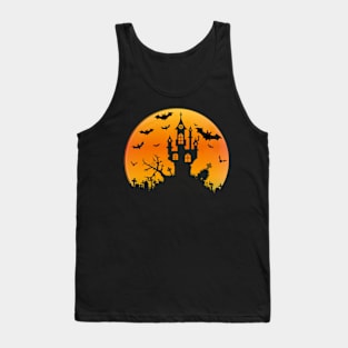 Spooky Moon Halloween Witch Monster Ghost Pumpkin Tank Top